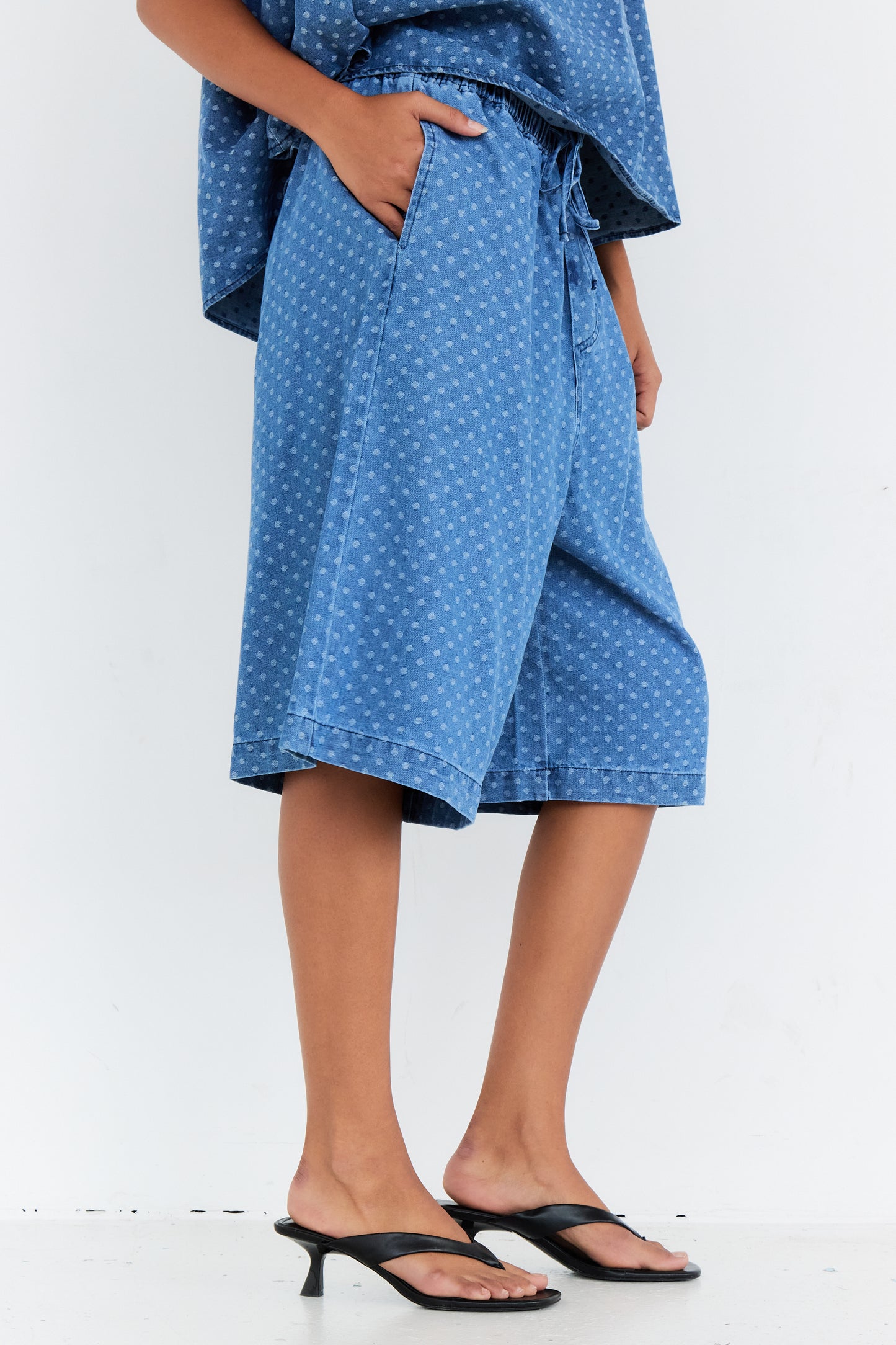 SHORT LUNA BLEU JEAN POIS