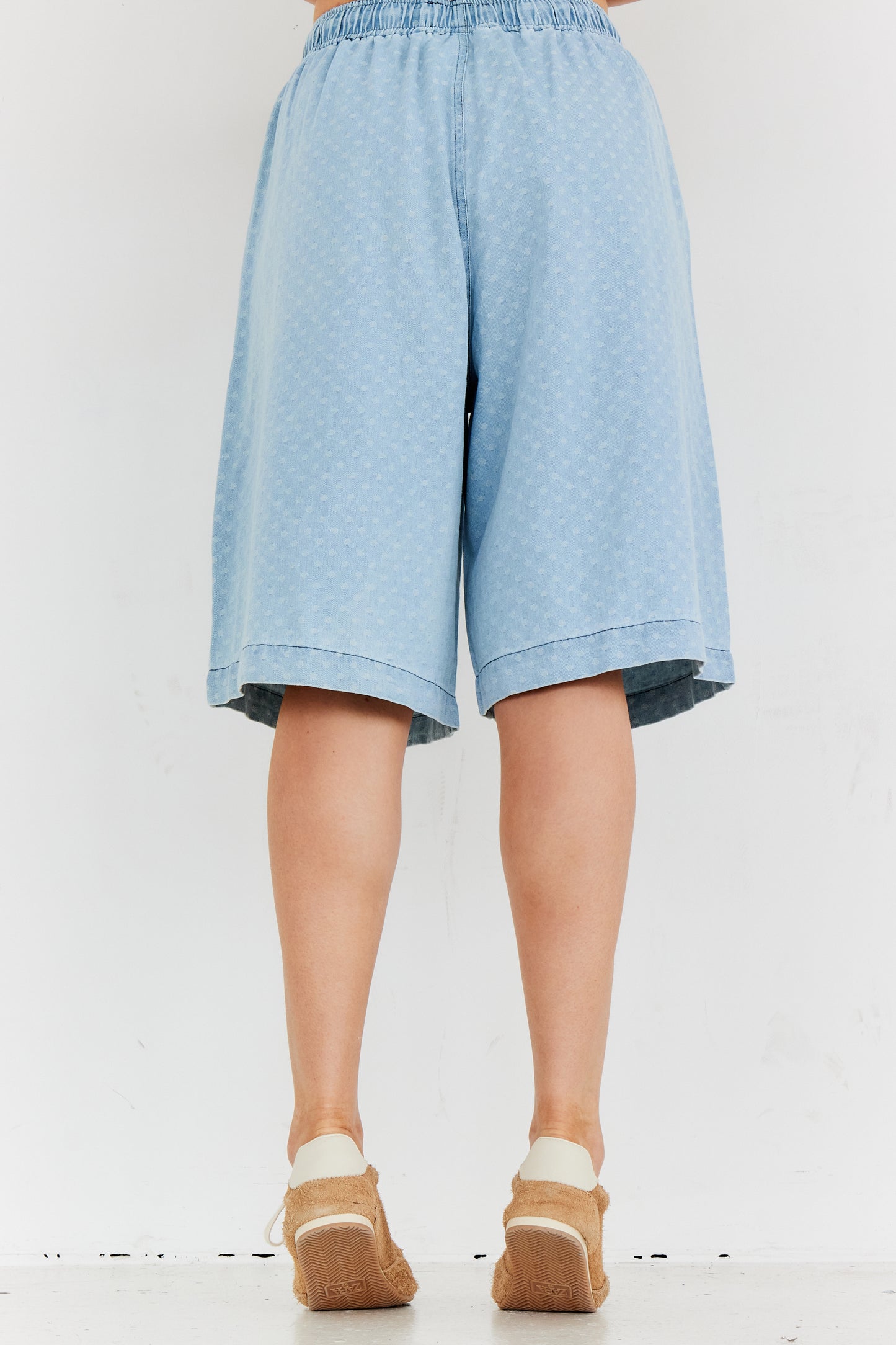 SHORT LUNA BLEU CIEL POIS