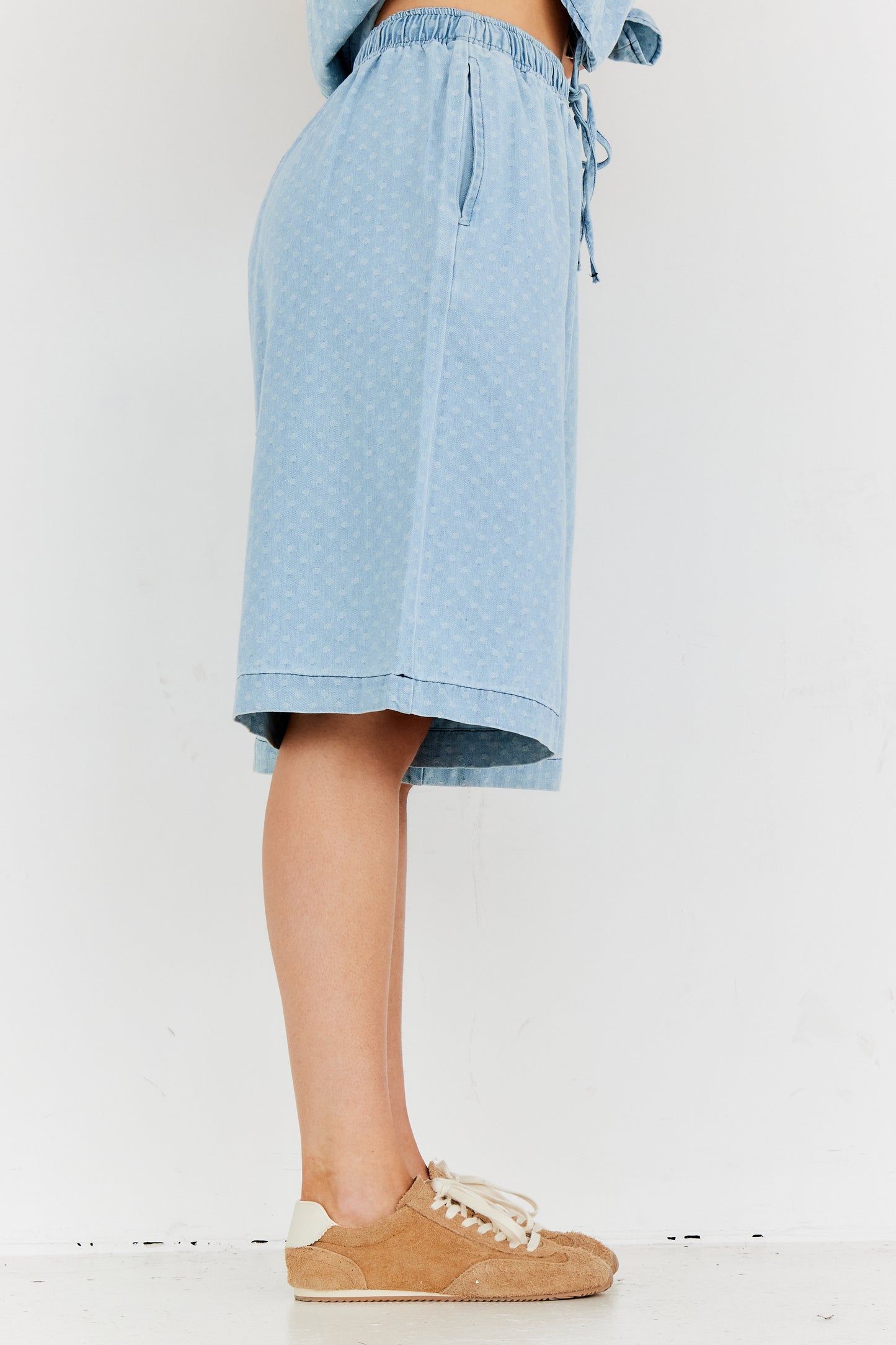 SHORT LUNA BLEU CIEL POIS