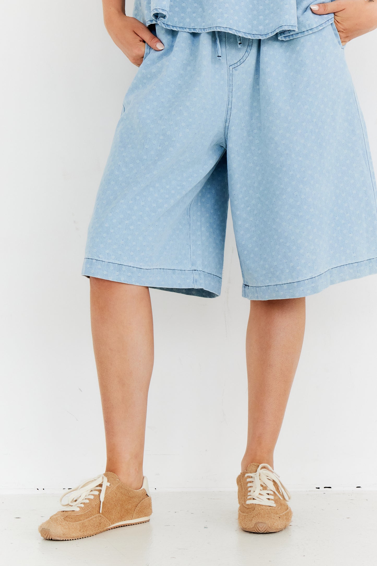 SHORT LUNA BLEU CIEL POIS