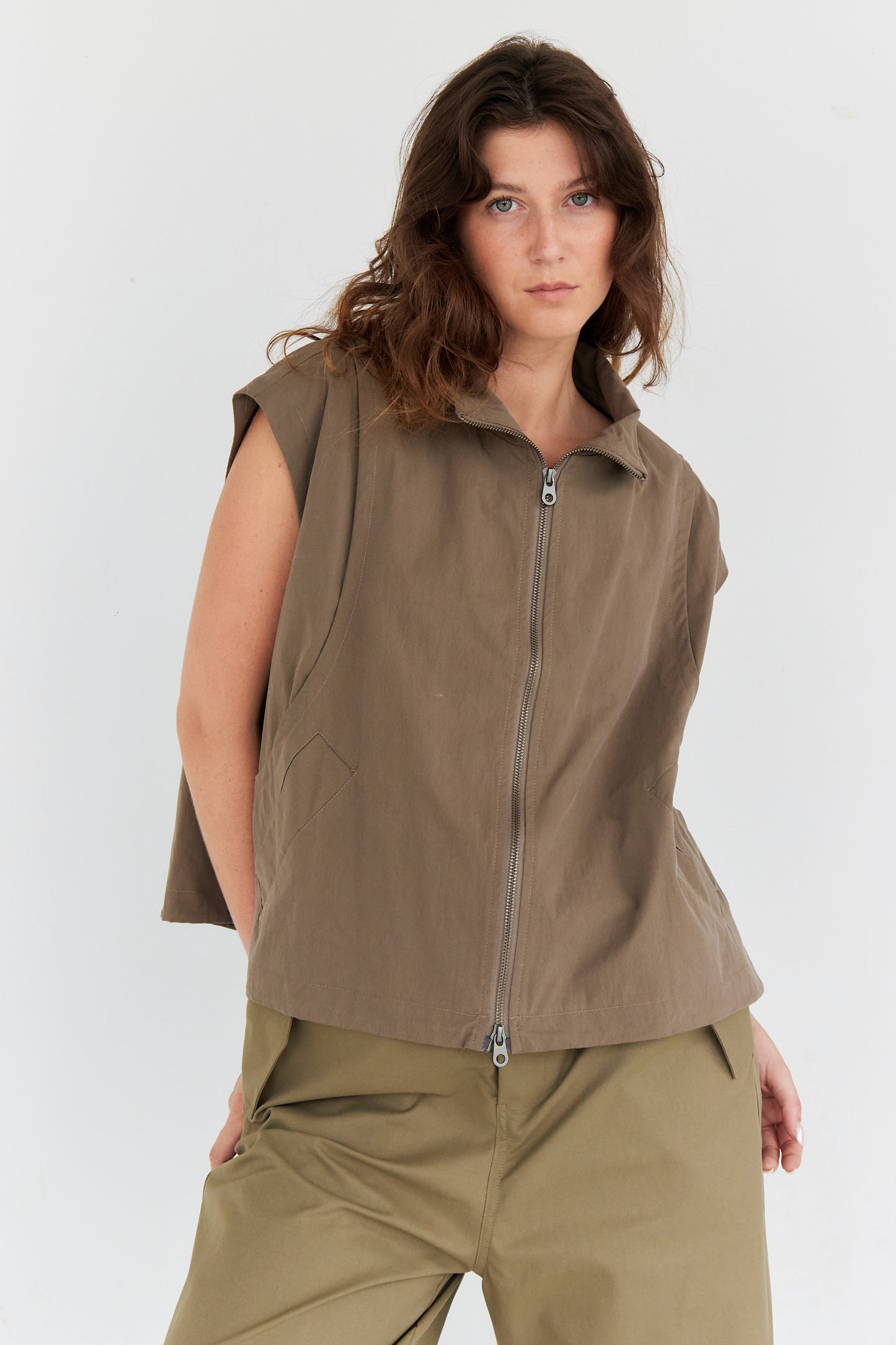 GILET TESS TAUPE