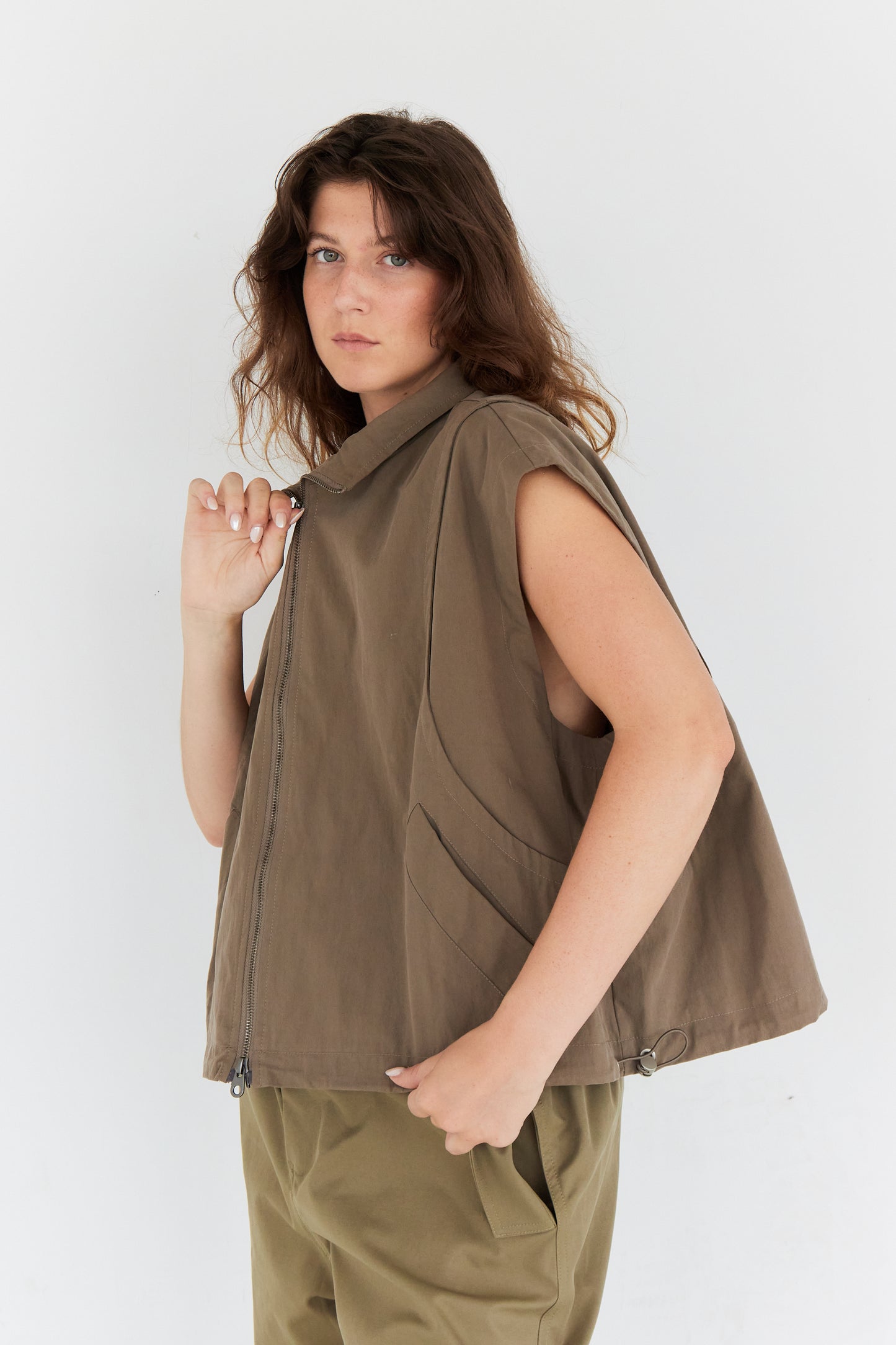GILET TESS TAUPE