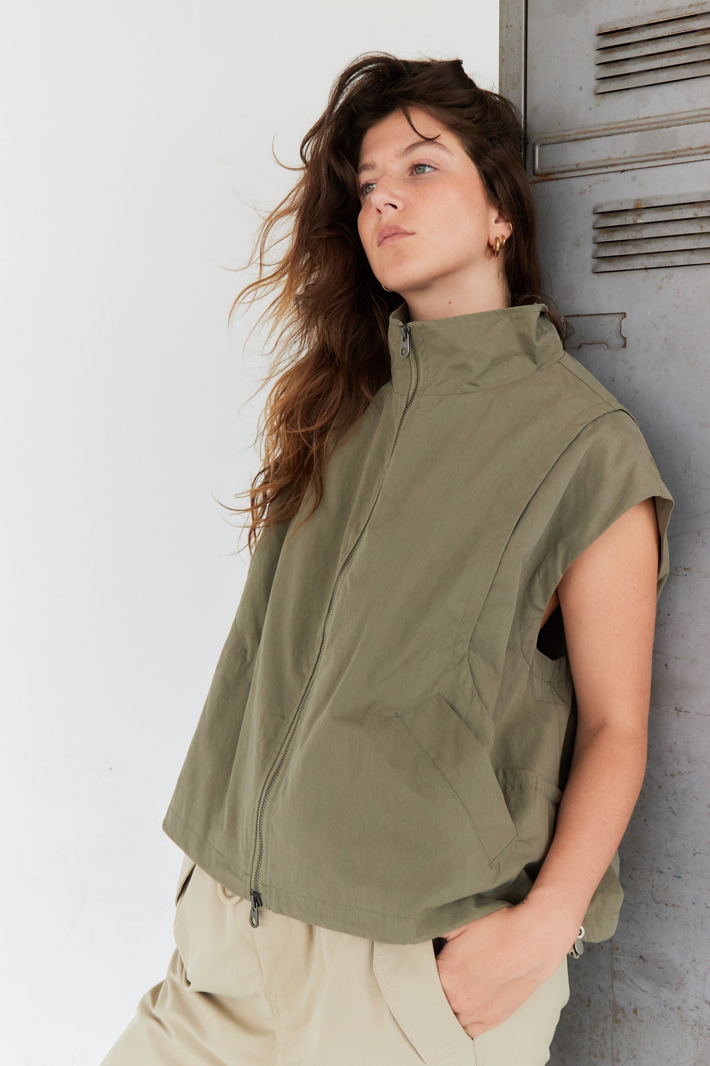 GILET TESS OLIVE
