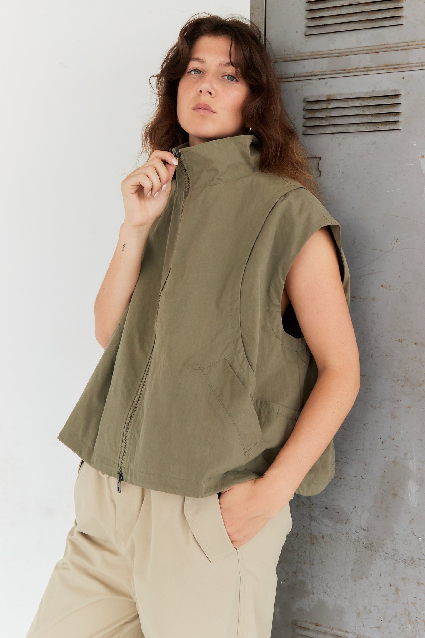 GILET TESS OLIVE
