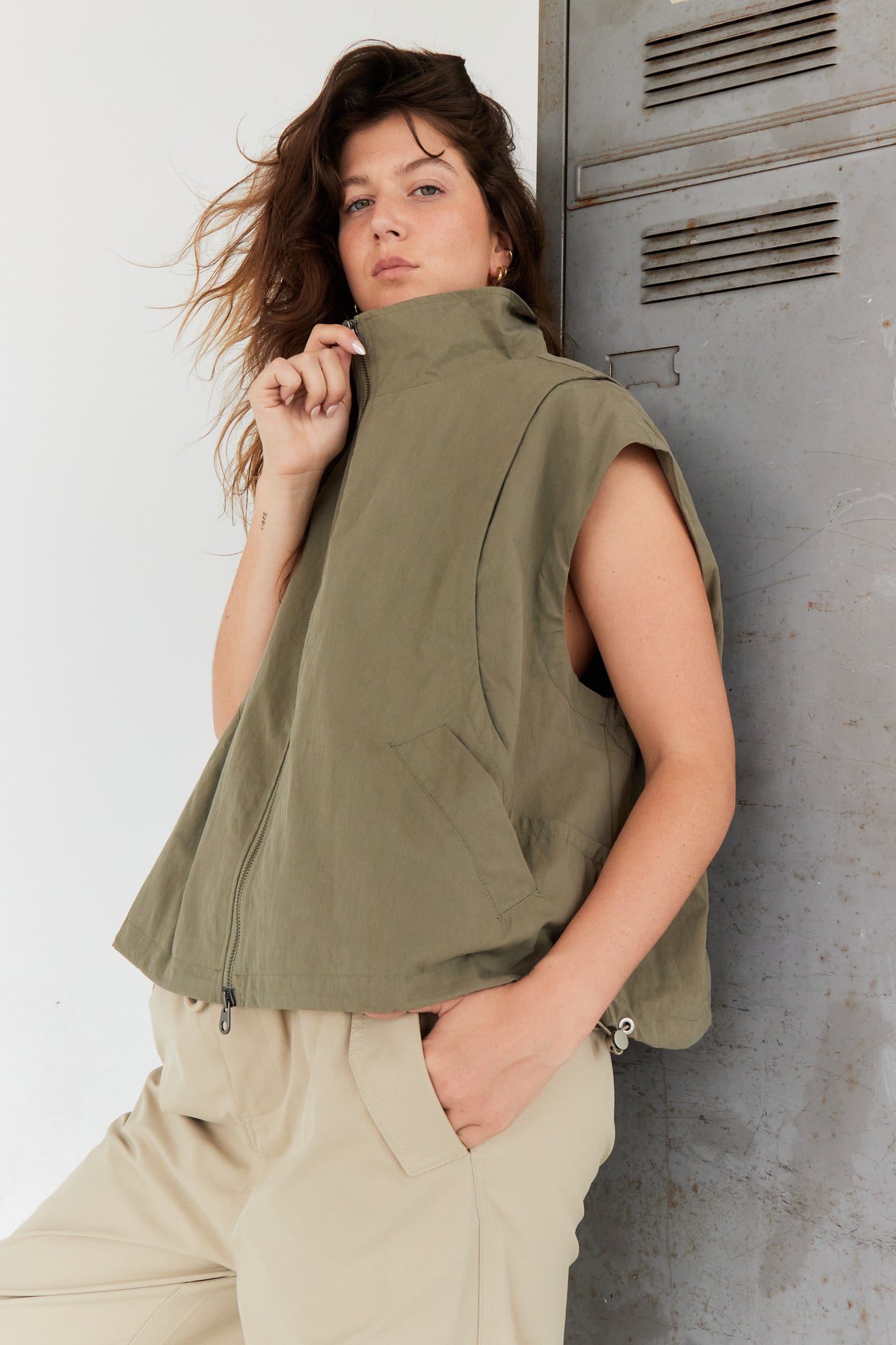 GILET TESS OLIVE