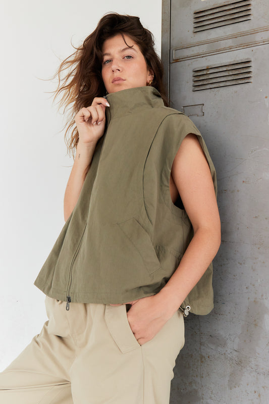 GILET TESS OLIVE