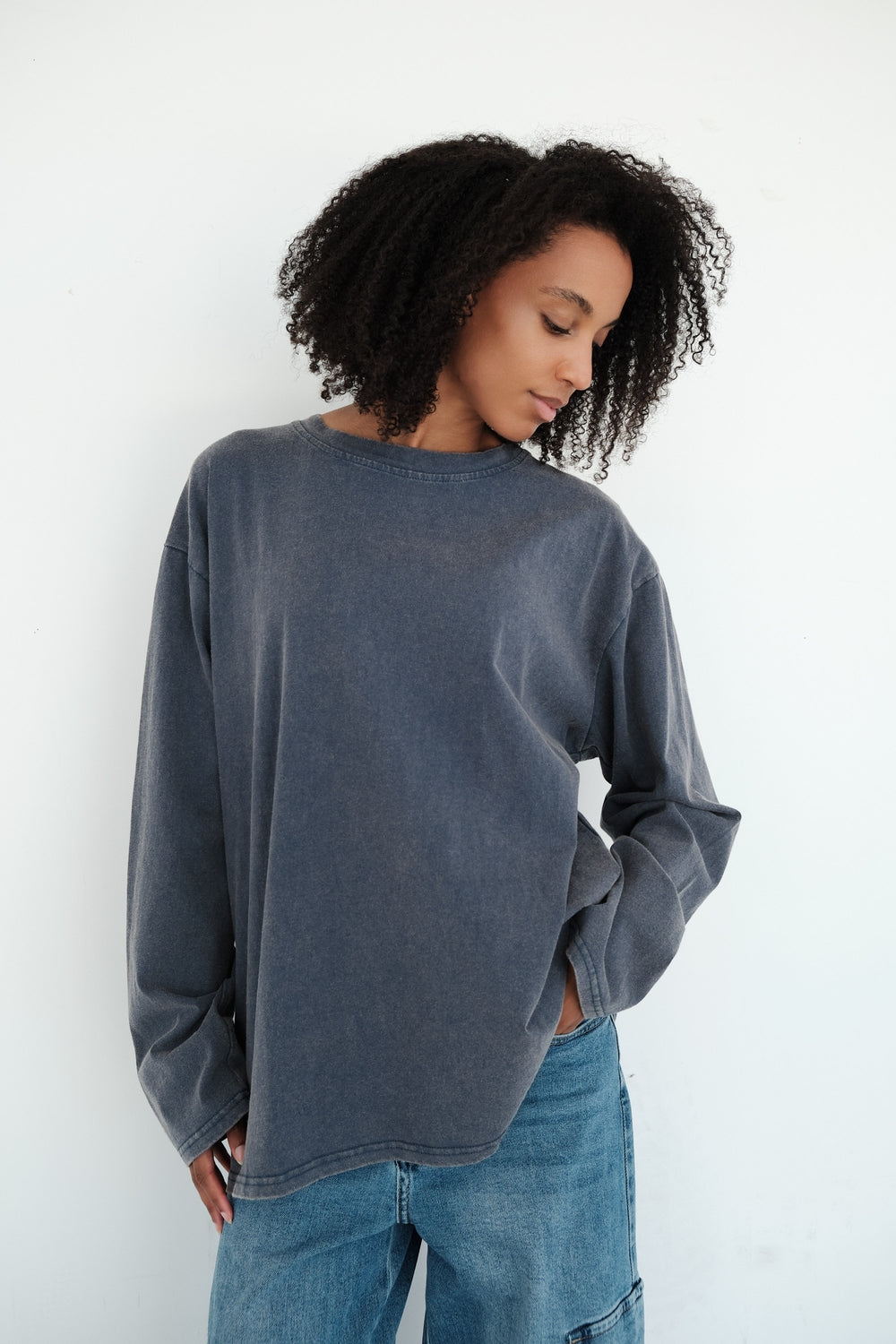 TOP COLINE BLEU GRIS